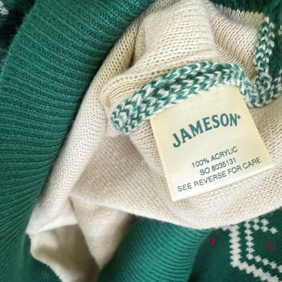 Jameson Festive Holiday Crew Neck Green Fair Isle Christmas Jumper Sweater L - Picture 5 of 9